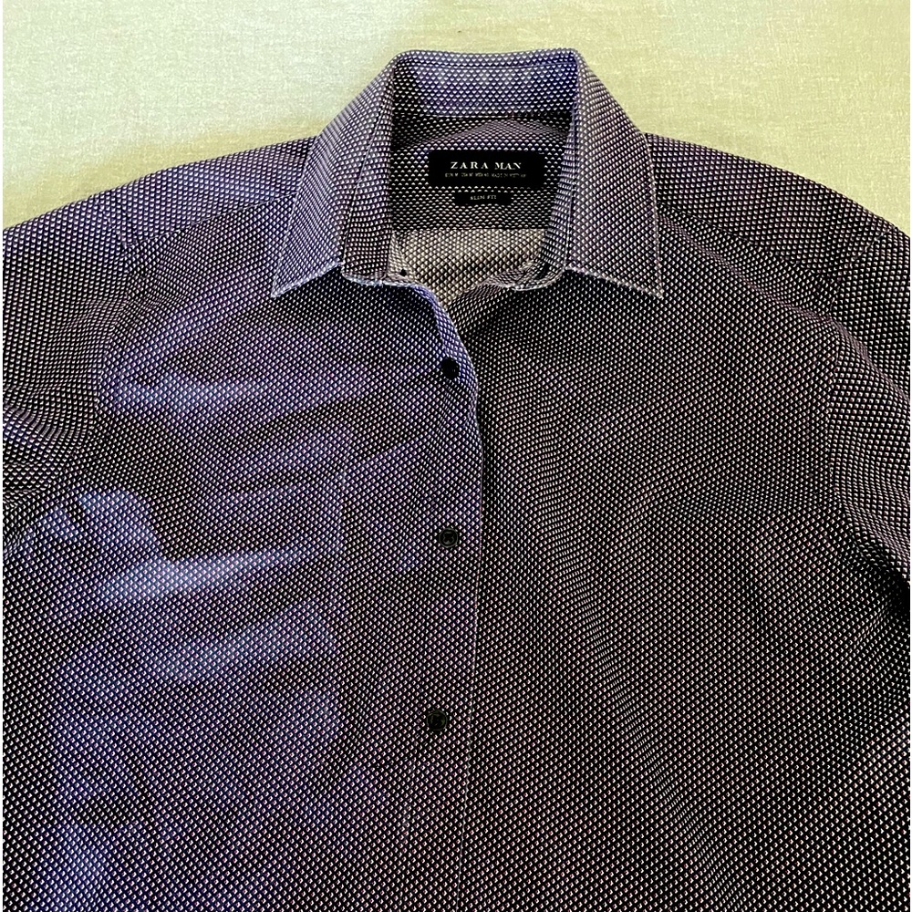 Zara Mens large slim fit long sleeve shirt